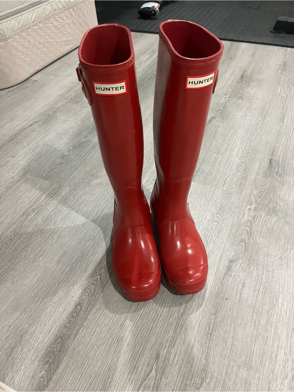 Hunter Red Tall Gloss Rain Boots